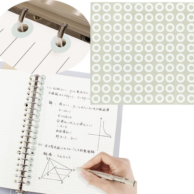 KR. LIF Paper Hole Punch Reinforcement Stickers 2500 Pack - 0.25" Binder Hole Reinforcement Circles Paper Binder Spine Labels for Hole-Punched Pages, - Image 4